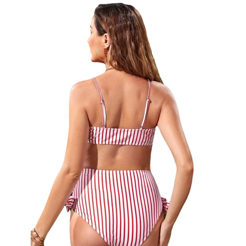 2gab Grūtnieču Tankini Sieviešu Svītras Apdrukāts Bikini Peldkostīms Bikini Komplekts Pludmales apģērbs Grūtnieču peldkostīms Grūtniecības peldkostīms Peldēšanās