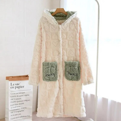 Moteriškas žieminis naujas storas šiltas flanelinis chalatas didelio dydžio koralų vilnos chalatas, moteriškas, jaukus chalatas, moteriškas miegui