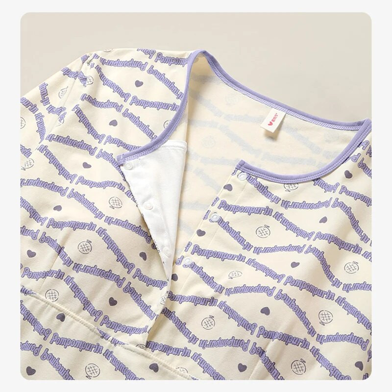 YATEMAO nėščių moterų naktiniai drabužiai, su krūtinės įklotu, po gimdymo maitinančios pižamos, pristatymo kambario suknelė