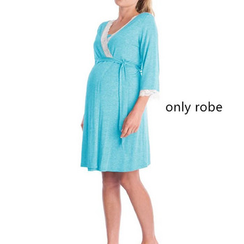 Ρόμπα μητρότητας Νυχτικό Νοσοκομείου Έγκυες Γυναίκες Νοσηλευτικό Νυχτικό Πυτζάμα Δαντέλα Πυζά Ropa Mujer Embarazada Premama Suits