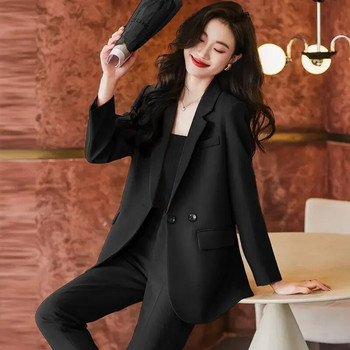 Γυναικεία κοστούμια μπλέιζερ και παντελόνι Σετ 2 Κομψά Κομμάτια 2023 Σακάκι κοστούμι δύο τεμαχίων για γυναίκες μόδα Φθινοπωρινά ρούχα Γραφείο