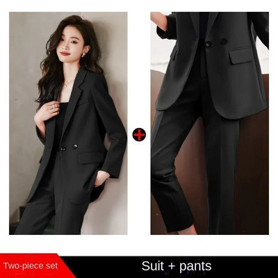 Ženski blejzer i hlače Komplet odijela 2 Elegantna komada 2023 Sako Dvodijelni setovi za žene Moda Jesen Jesen Outfits Ured