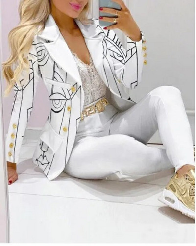 Noua Costumul Moda pentru Timp Liber Costum Femei Blazere Costume pentru Femei Seturi Blazer Costum Set Blazer Femei 2 Piese Seturi Elegante Femei