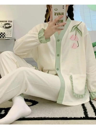 Pavasario modaliniai miegui skirti drabužiai nėščiosioms žindymo laikotarpiui pižamos rinkiniai slaugos paltai, ilgos kelnės Twinset ligoninės suknelė darbui ir gimdymui