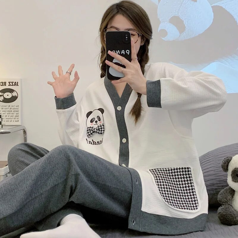 Pavasario modaliniai miegui skirti drabužiai nėščiosioms žindymo laikotarpiui pižamos rinkiniai slaugos paltai, ilgos kelnės Twinset ligoninės suknelė darbui ir gimdymui