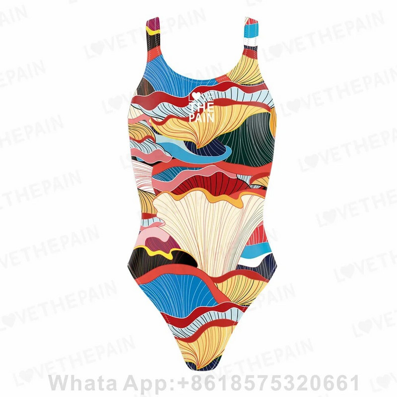 Love The Pain Costum de baie pentru femei Costum de baie într-o singură bucată, confortabil, Costum de baie pentru antrenament funcțional, Îmbrăcăminte de înot în apă deschisă
