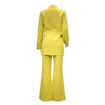 Γυναικείο κοστούμι δύο τεμαχίων φθινόπωρο 2023 Νέο μονόχρωμο μπλέιζερ πάνω φαρδύ παντελόνι ιδιοσυγκρασίας Commuting κοστούμι γραφείου Γυναικεία ρούχα