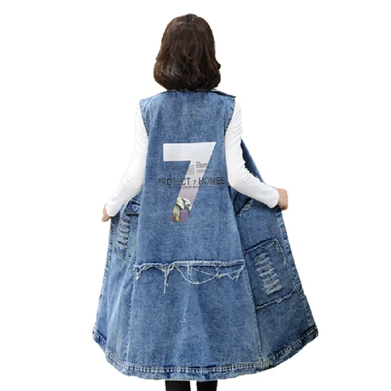 2023 m. pavasario vasaros džinsai, liemenė, ilga kardiganinė džinsinė striukė, blizgučiai be rankovių viršutiniai drabužiai, moteriški drabužiai, paltai, liemenė, kaubojiški viršutiniai drabužiai