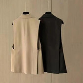 Stiilne kontori naiste bleiser, sügisene kontori bleiser, õhuke kostüüm, jakk, varrukateta, minimalistlik bleiser-vest tutvumiseks