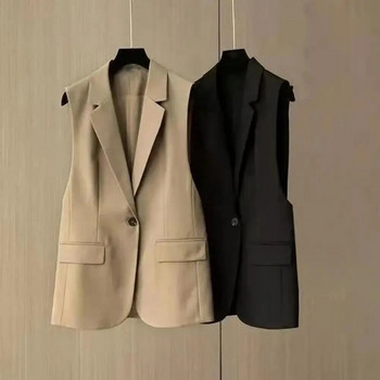 Κομψό Office Ladies Blazer Anti-pilling Φθινοπωρινό Office Lady Slim κοστούμι μπουφάν αμάνικο μινιμαλιστικό φανελάκι για ραντεβού