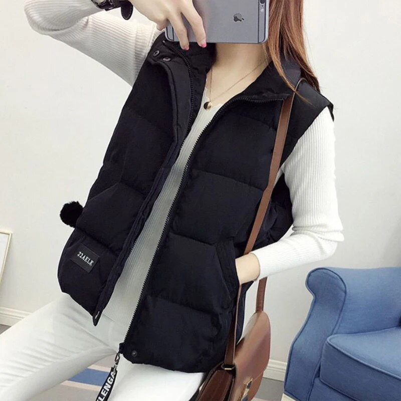 Proljeće jesen Korejski modni podebljani prsluk Ženska patchwork ženska jakna bez rukava Mujer Tanks Ulična odjeća Kaputi Novo 2023.