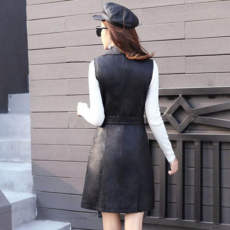 Veste din piele PU de modă 2023 Veste noi de femei Slim Fit Casual Vest din piele pentru femei Vestă fără mâneci pentru femei Vestă din piele artificială