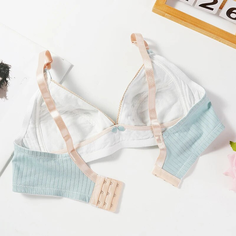 Medvilninė slaugymo liemenėlė Vasarinė kvėpuojanti liemenėlė žindymui moterims nėščioms moterims plius Didelio dydžio Lengvai maitinama liemenėlė Be vielos