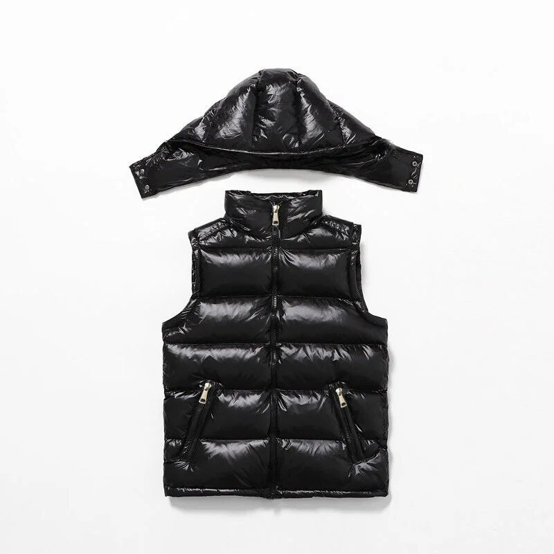 Europos Amerika madinga sidabrinė moteriška liemenė rudens žieminė striukė su gobtuvu be rankovių šilta žieminė vandeniui atspari liemenė 2023 m. Nauja