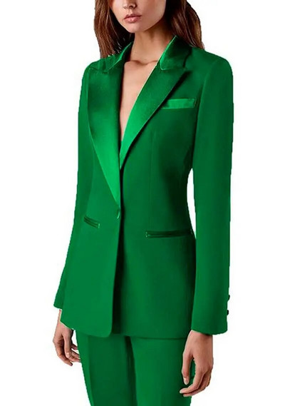 Moteriškas 2 dalių elegantiškas pavasario kostiumas, plonas aksominis atvartas, prašmatnus viršutinis drabužis ilgomis rankovėmis, laisvalaikio apranga, išleistuvių vakarėlio švarkai