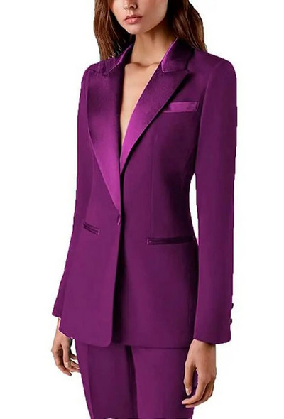 Moteriškas 2 dalių elegantiškas pavasario kostiumas, plonas aksominis atvartas, prašmatnus viršutinis drabužis ilgomis rankovėmis, laisvalaikio apranga, išleistuvių vakarėlio švarkai