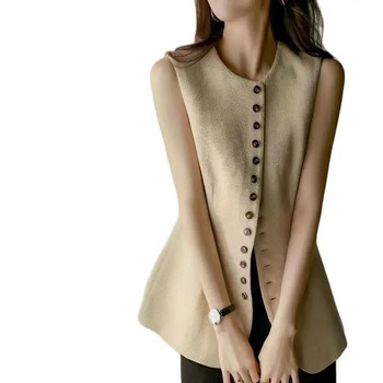 Γυναικείο παλτό γιλέκο απλότητας 2023 Γυναικείο μονόχρωμο μονόχρωμο γιλέκο μονόχρωμο γυναικείο μονόχρωμο γυναικείο παλτό