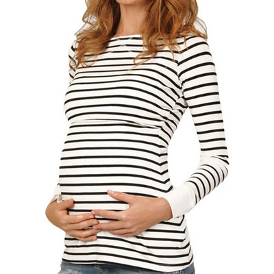 Odjeća za trudnice Ropa De Mujer za trudnice, majke, trudnice, dojilje, bebe za trudnice, majice s dugim rukavima, bluze s prugama