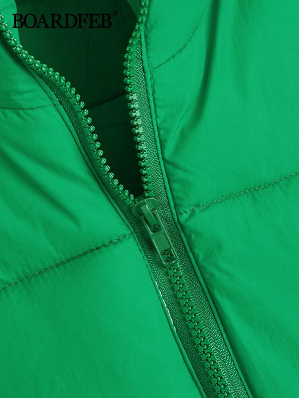 Moteriška žieminė liemenė Lengva be rankovių, šilti viršutiniai drabužiai, paminkštinta liemenė, paminkštinta, užsegama užtrauktuku, nauja stovi apykakle, vienspalvė striukė