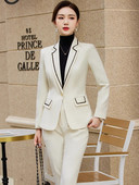 Modni ženski blejzer odijelo s hlačama Ženska marelica crno-zelena kaki ženska poslovna radna odjeća Svečani set od 2 komada sakoa i hlača