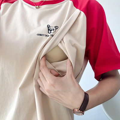 Majice s printom psića za dojenje za trudnice Bluza za dojenje Raglan rukavi Odjeća za dojenje 5012B