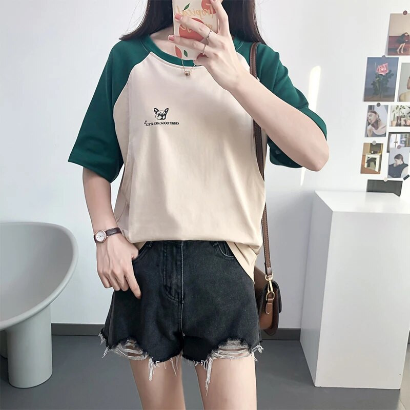 Majice s printom psića za dojenje za trudnice Bluza za dojenje Raglan rukavi Odjeća za dojenje 5012B