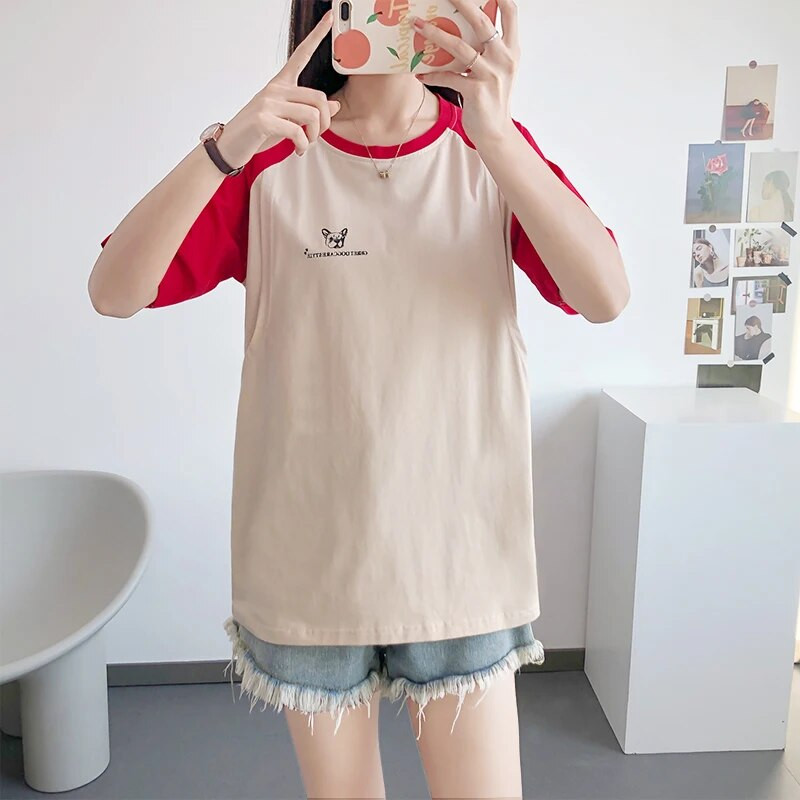 Majice s printom psića za dojenje za trudnice Bluza za dojenje Raglan rukavi Odjeća za dojenje 5012B