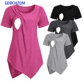 Καλοκαιρινά μπλουζάκια εγκυμοσύνης Μπλουζάκια εγκυμοσύνης με κοντομάνικα μπλουζάκια θηλασμού για έγκυες τοπ Μόδα μπλουζάκια εγκυμοσύνης Ρούχα