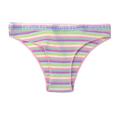 Női pamut bugyi Színes csíkos női bugyi Kényelmes légáteresztő szexi alsónadrág Elegáns bikini bugyi