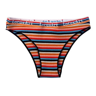Női pamut bugyi Színes csíkos női bugyi Kényelmes légáteresztő szexi alsónadrág Elegáns bikini bugyi