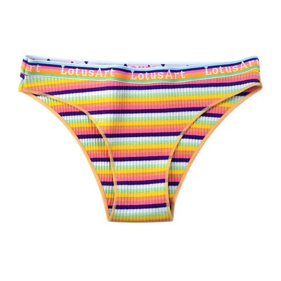 Női pamut bugyi Színes csíkos női bugyi Kényelmes légáteresztő szexi alsónadrág Elegáns bikini bugyi