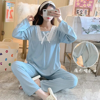 Komplet pidžama za trudnice, proljeće i jesen, kućna odjeća za dojenje Tanke ljetne pidžame, komplet odjeće za žene nakon poroda, za dojenje, zima