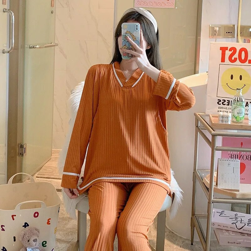 Komplet pidžama za trudnice, proljeće i jesen, kućna odjeća za dojenje Tanke ljetne pidžame, komplet odjeće za žene nakon poroda, za dojenje, zima