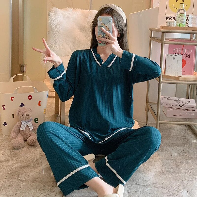 Komplet pidžama za trudnice, proljeće i jesen, kućna odjeća za dojenje Tanke ljetne pidžame, komplet odjeće za žene nakon poroda, za dojenje, zima