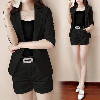 Bijela jakna Dvodijelni kompleti za žene Formalni ženski sako i hlače Komplet odijela Elegantna 2 komada uredske odjeće Jesenska odjeća