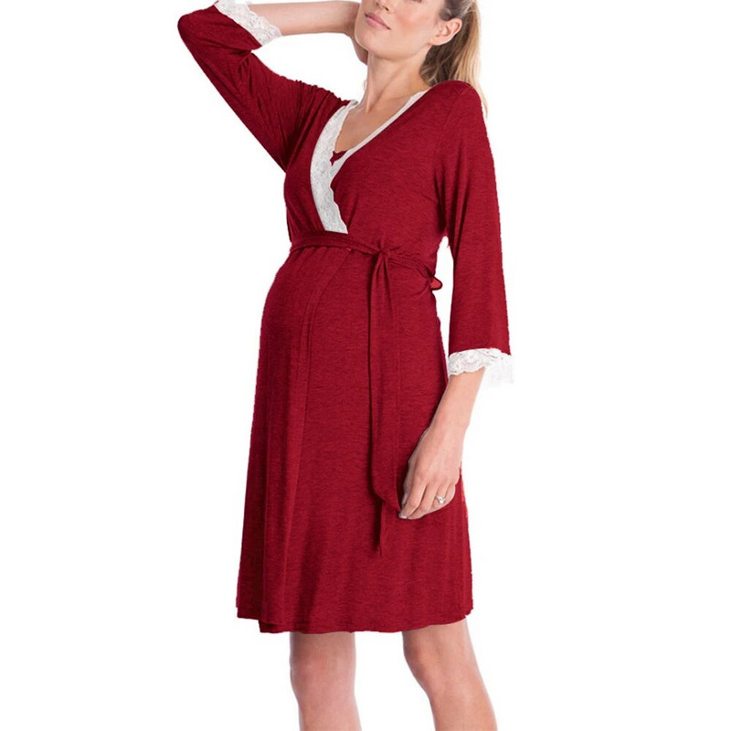 Rasedate põetav hommikumantel Kohaletoimetamine Öösärgid Haigla Imetamiskleit Öörüüs Raseduse pidžaama