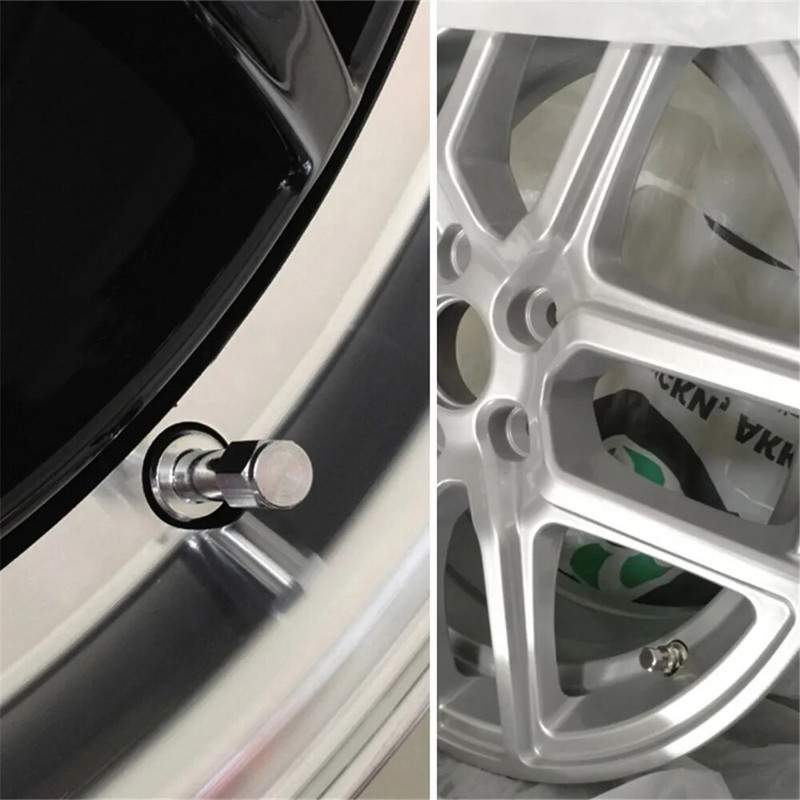 4 vnt nerūdijančio plieno TR48E įsukamas automobilio bekamerės ratų padangos vožtuvo koto dulkių dangtelis motociklams motorolerių mopedų dviračių ratlankiams