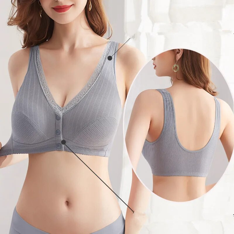 Patogus medvilninis nėščių moterų apatinis trikotažas Nėščioms žindymo liemenėlė krūtimi maitinanti liemenėlė priekyje Bralette Intimate Clothes Plus