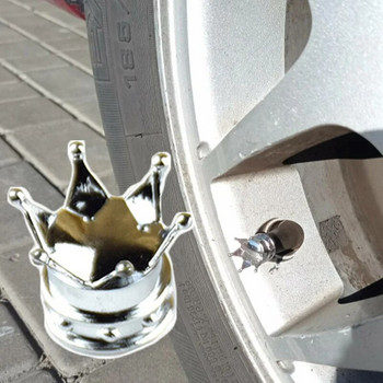 4 τμχ Καπάκια βαλβίδας αέρα ελαστικού τροχού αυτοκινήτου Rhinestone Crown στυλ Χάλκινος πυρήνας αυτοκινήτου ελαστικού φορτηγού Κάλυμμα αέρα στελέχους σκόνης