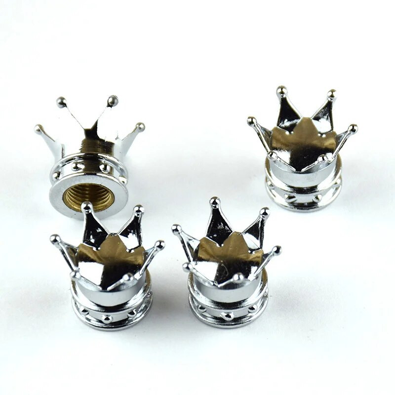 4 vnt Automobilių ratų padangų oro vožtuvų dangteliai Kalnų krištolinio akmens karūnos stiliaus vario šerdies auto sunkvežimių padangos ratlankio koto dulkių oro dangtelis