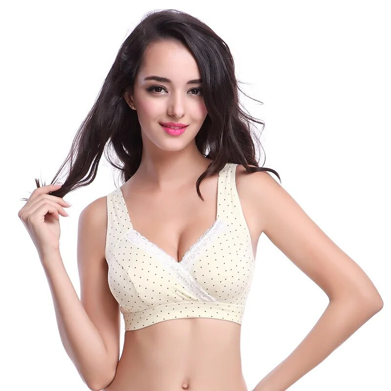 Moterų liemenėlė žindymui 100 % medvilnės be vielos Liemenėlės nėščiosioms, skirtos žindymui apatinis trikotažas Nėštumo drabužiai