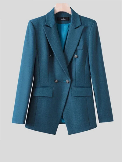 Yitimuceng uredski ženski dvodijelni setovi, novi ženski dvoredni sakoi s otvorenim ovratnikom iz 2023. Ležerni odijela s hlačama visokog struka