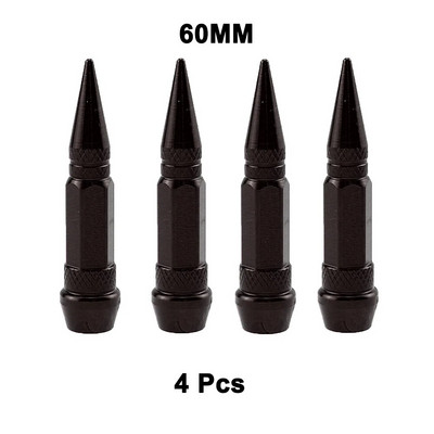 4vnt universalus aliuminio automobilių modeliavimo tuningas automobilių padangų vožtuvo koto dangtelis smaigalio formos metalinis dulkių dangtelis dviračio motociklui