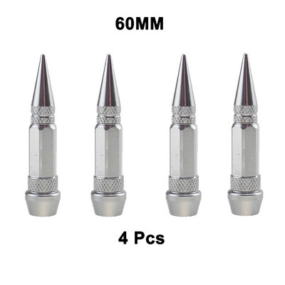 4vnt universalus aliuminio automobilių modeliavimo tuningas automobilių padangų vožtuvo koto dangtelis smaigalio formos metalinis dulkių dangtelis dviračio motociklui