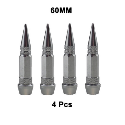 4vnt universalus aliuminio automobilių modeliavimo tuningas automobilių padangų vožtuvo koto dangtelis smaigalio formos metalinis dulkių dangtelis dviračio motociklui