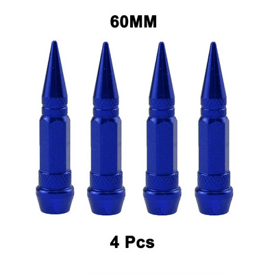 4vnt universalus aliuminio automobilių modeliavimo tuningas automobilių padangų vožtuvo koto dangtelis smaigalio formos metalinis dulkių dangtelis dviračio motociklui