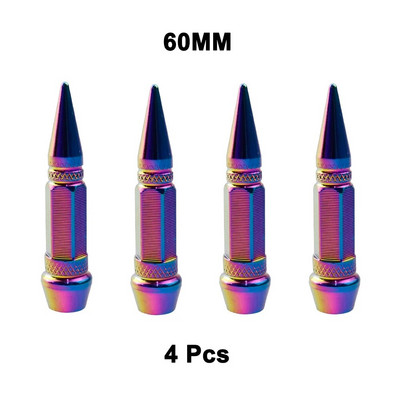 4vnt universalus aliuminio automobilių modeliavimo tuningas automobilių padangų vožtuvo koto dangtelis smaigalio formos metalinis dulkių dangtelis dviračio motociklui