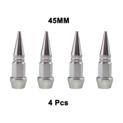 4vnt universalus aliuminio automobilių modeliavimo tuningas automobilių padangų vožtuvo koto dangtelis smaigalio formos metalinis dulkių dangtelis dviračio motociklui