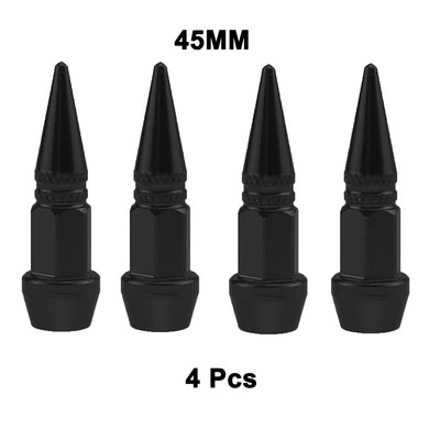 4vnt universalus aliuminio automobilių modeliavimo tuningas automobilių padangų vožtuvo koto dangtelis smaigalio formos metalinis dulkių dangtelis dviračio motociklui