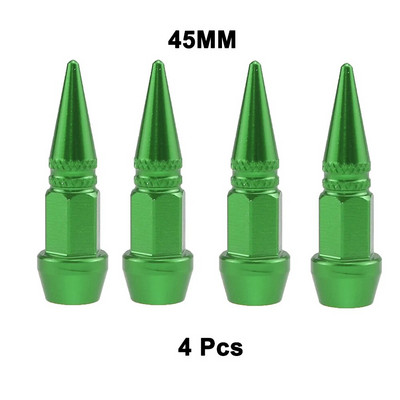 4vnt universalus aliuminio automobilių modeliavimo tuningas automobilių padangų vožtuvo koto dangtelis smaigalio formos metalinis dulkių dangtelis dviračio motociklui